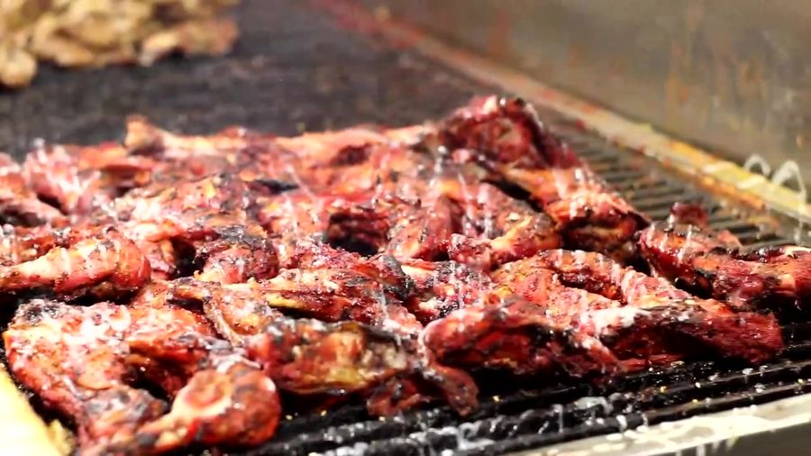 Marinated chicken on the Tipo Grill grill