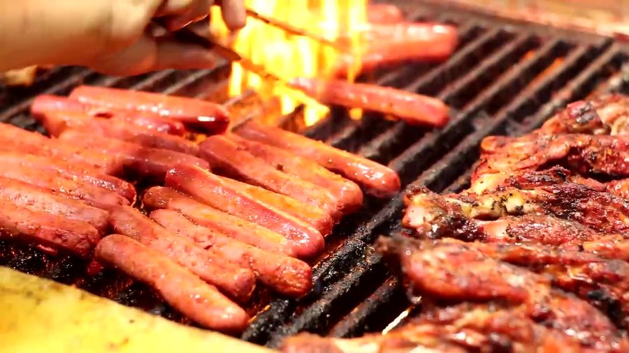 Flames on the Tipo Grill charcoal grill