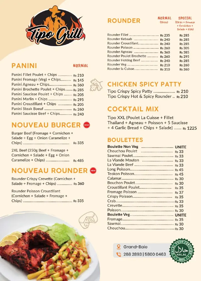 Tipo Grill Grand Baie menu page 2