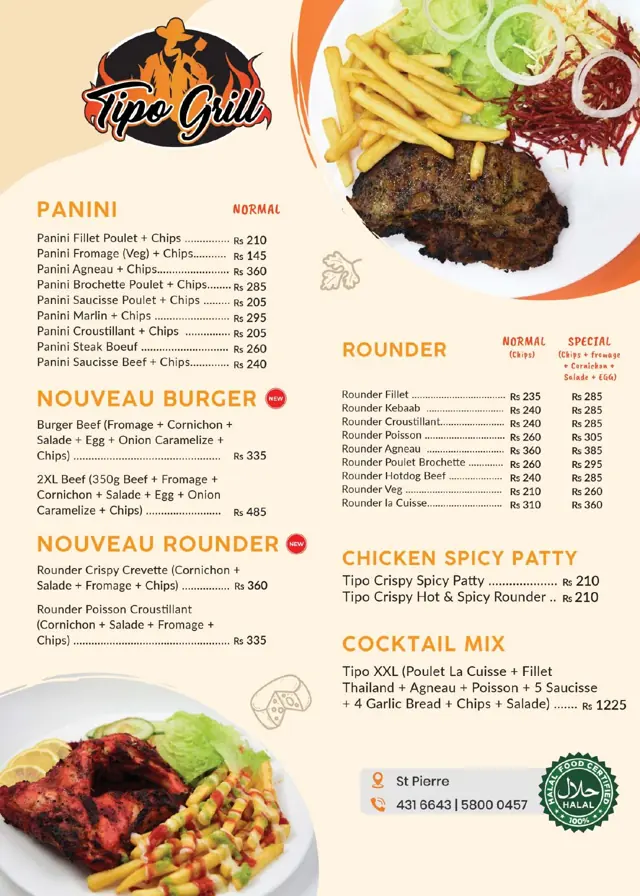 Tipo Grill St Pierre menu page 2